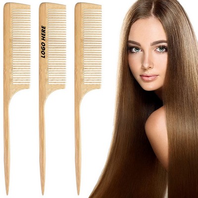 Anti-Static Bamboo Fine Tooth Natural Tail Hair Combs