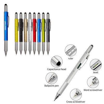 Multifunction 6 in 1 Tool with Ballpoint Pen