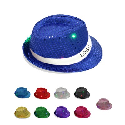 Custom Flashing Led Sequin Fedora Hats