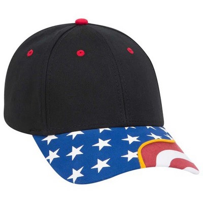 Otto Low Profile American Flag Brushed Cotton Twill Cap w/Yellow Ribbon