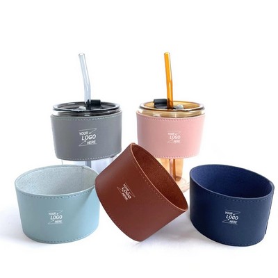 Stylish Faux Leather Cup Sleeve