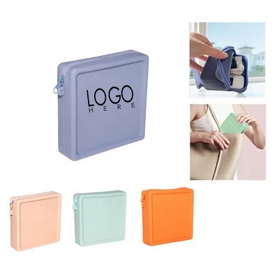 4.7" x 4.7" x 1.4" Silicone Square Coin Pouch