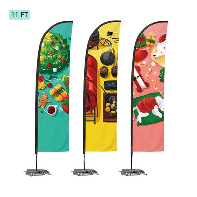 11 FT Advertisement Feather Flag Double Sided Flag Banner Flag Kit Hardware Set W/Cross Base