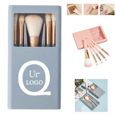 Mini 5Pcs Travel Makeup Brush Kits With Plastic Box