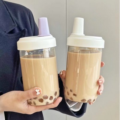 Large Capacity Bubble Tea and Coffee Glass Cup