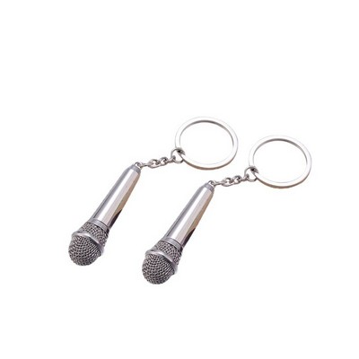 Zinc Alloy Microphone Keychain Charm