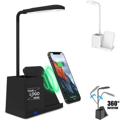 LED Desk Lamp with Pen Holder and Charger Stand