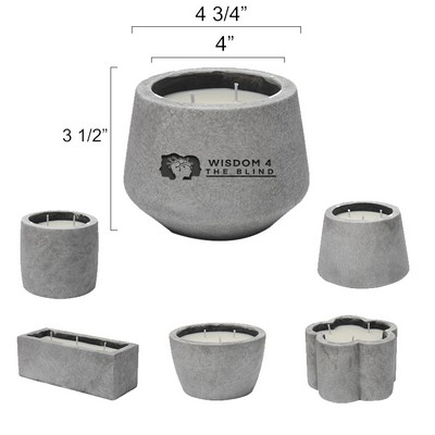 Cement Gray Three-Wick Large Soy Wax Candle