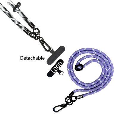 Polyester thick rope metal buckle lanyard