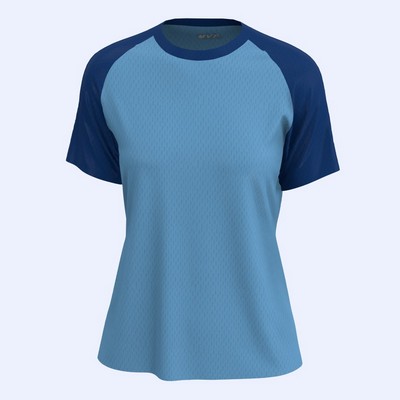 Women's Contrast color ranglan sleeve jersey