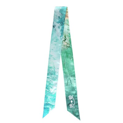 Full Color -Simulated Silk Long Scarf Hair Ribbon