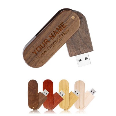 8 GB Wooden Swivel USB Flash Drive