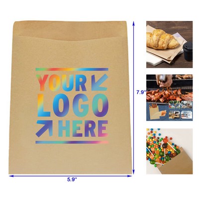 8 x 6 Inches Disposable Brown Paper Treat Bag for Bakery Snacks Cookie Candies Sandwich