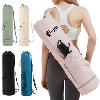 Yoga Mat Bag with Water Bottle Pocket and Bottom Wet Pocket