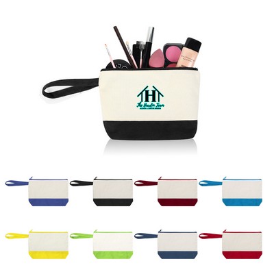 Two-Tone Canvas Cosmetic Bag