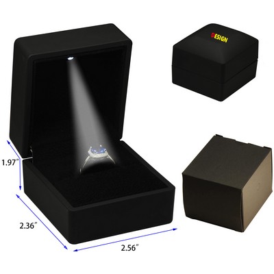 Led Black Ring Box for Proposal Wedding Engagement Luxury Jewelry Gift Box with Light