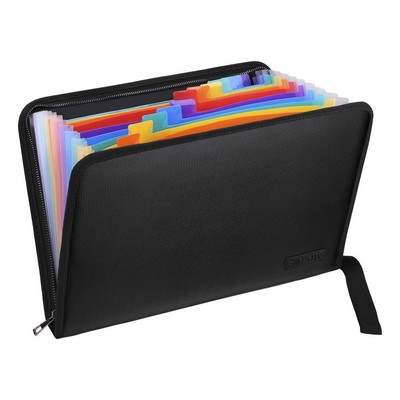 Fireproof Expanding File Folder With 13 Multicolored Pockets