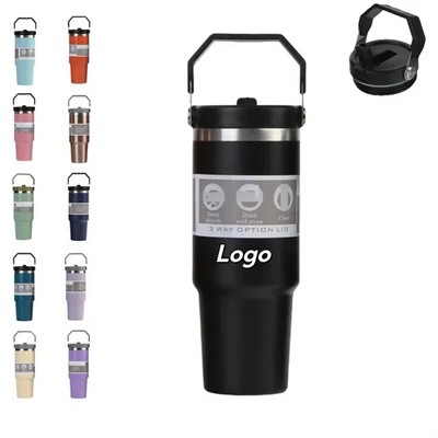 30oz Stainless Steel Tumbler with Straw