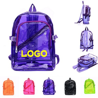 PVC Transparent Plastic Large Capacity Daily Backpack