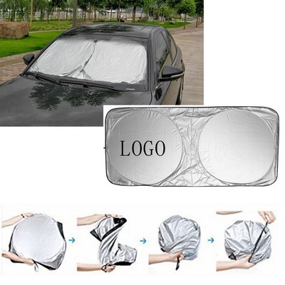 Foldable Car Window Sun Shade With Pouch