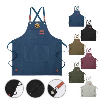 16 Oz. Adjustable Poly/Cotton Canvas Kitchen Apron