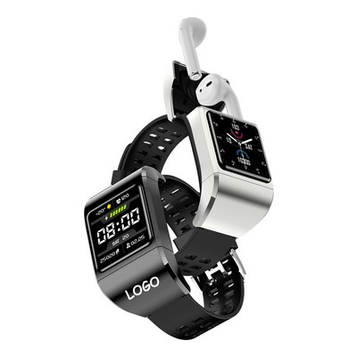 Smart Watch Bracelet with Wireless Ear Buds and Fitness Tracking