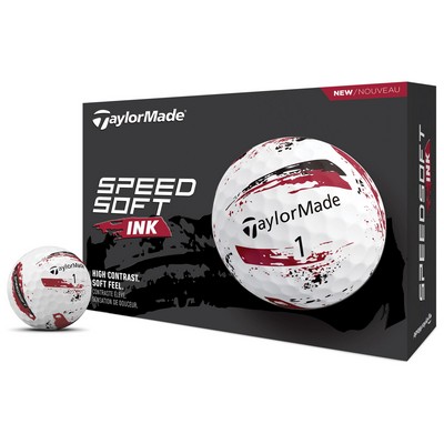 Taylormade Speedsoft Ink Red 2024 Golf Balls - 1 Dozen