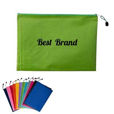 Football Pattern Zipper File Bag