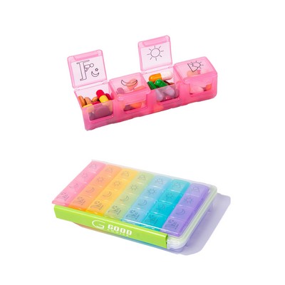 28 Grid Rainbow Pill Box