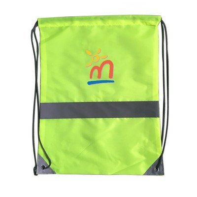 Large Safety Reflective Drawstring Bag