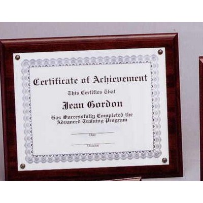 Walnut Finish Tack-On Certificate Holder Plaque (10 1/2"x13")