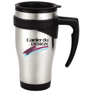 16 Oz. Plastic Interior Stainless Steel Travel Mug