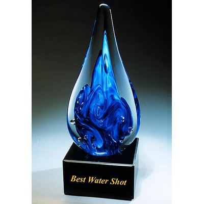 Best Water Shot Art Glass Awards w/o Marble Base (3"x6.5")