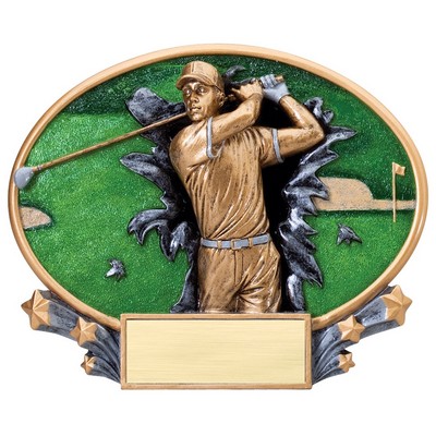 Golf, Male Xplosion Oval Resin - 7-1/4" x 6" Tall