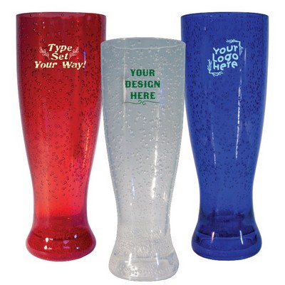 22 Oz. Plastic Bubble Pilsner Glass - Imprinted