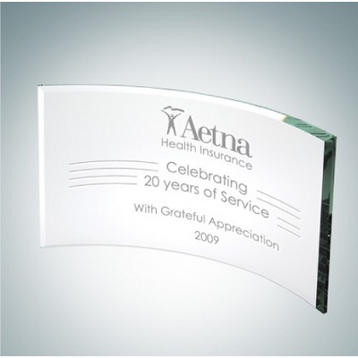 6" Jade Crescent Glass Award Plaque