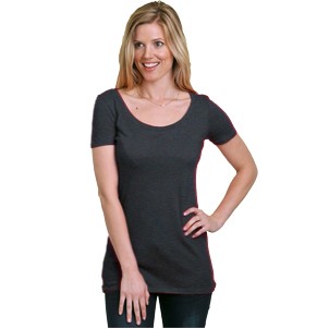 Junior Bayside® Fine Jersey Wide Scoop Neck Tee Shirt