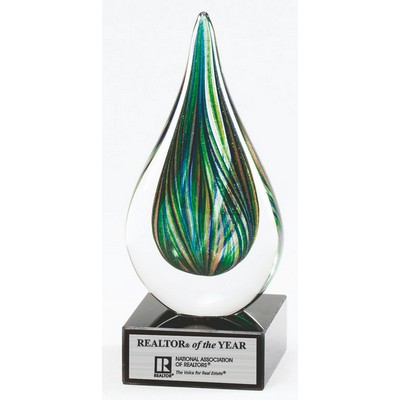 Green Cats Eye Art Glass Award