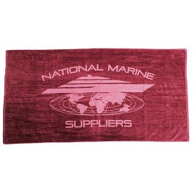 Burgundy Terry Velour Beach Towel (32"x64")