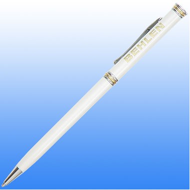 Slim Line Pen- Gold Accent-Satin Silver