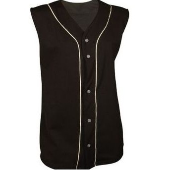 Women's 10 Oz. Stretch Double Knit Sleeveless Pro Style Full Button Jersey Shirt w/ Soutache