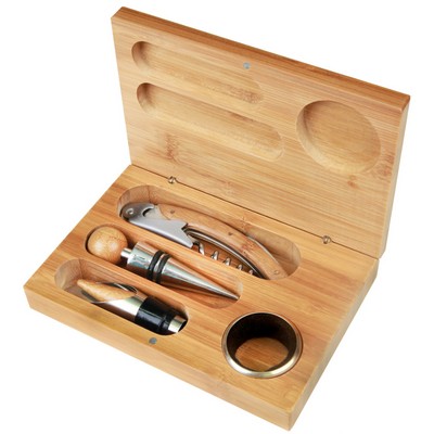 Bamboo 4-Piece Wine Tool Set