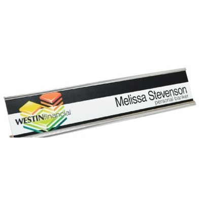 Full Color Sign w/Metal Desk Holder (2"x8")