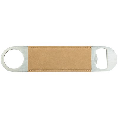 1.5" x 7" Light Brown Leatherette Bottle Opener