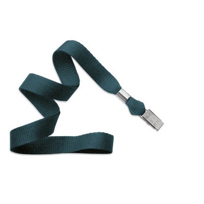 5/8" Blank Lanyard w/Bulldog Clip (Teal Blue)