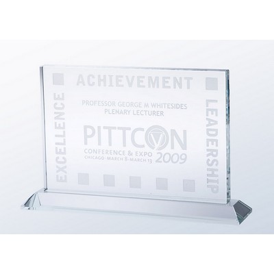 Clear Glass Horizontal Plaque Award, Small (7"x4-1/2")