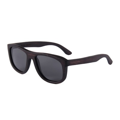 Black Duwood Sunglasses - Gray Polarized Lenses - Black Wood Frames