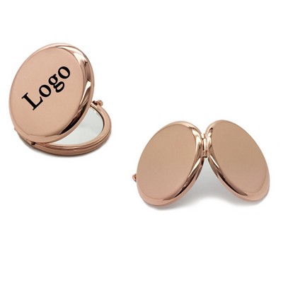 Portable High-Grade Double-Sided Folding Round Metal Makeup Mirror