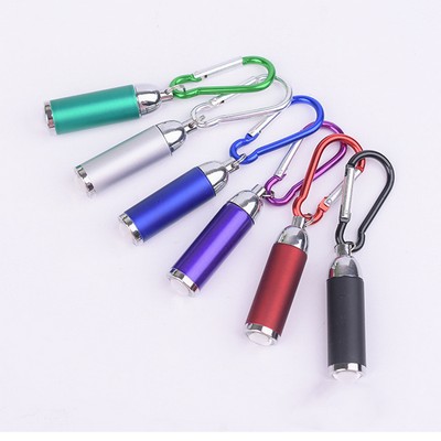 Metal LED Flashlight w/Colorful Carabiner