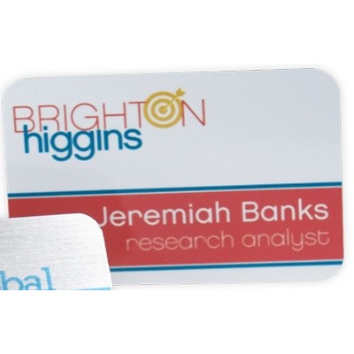 Full Color Sublimated White Metal Name Badges (1"x3")